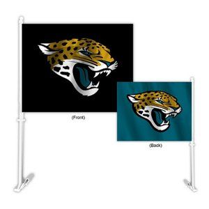 🏈🆕 JACKSONVILLE JAGUARS DOUBLE SIDED CAR FLAG - HOME-AWAY DESIGN - NFL - MEN